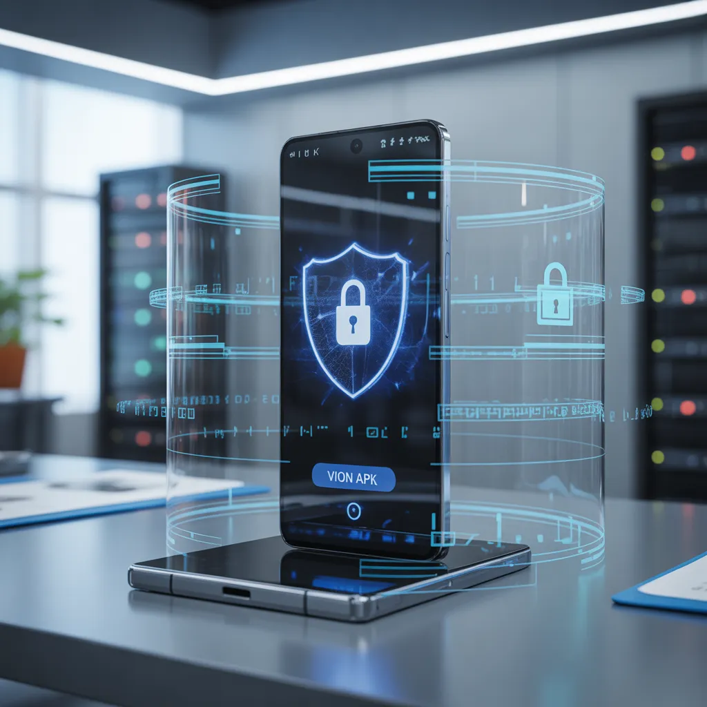 Safe APK download concept showing Android security protection.